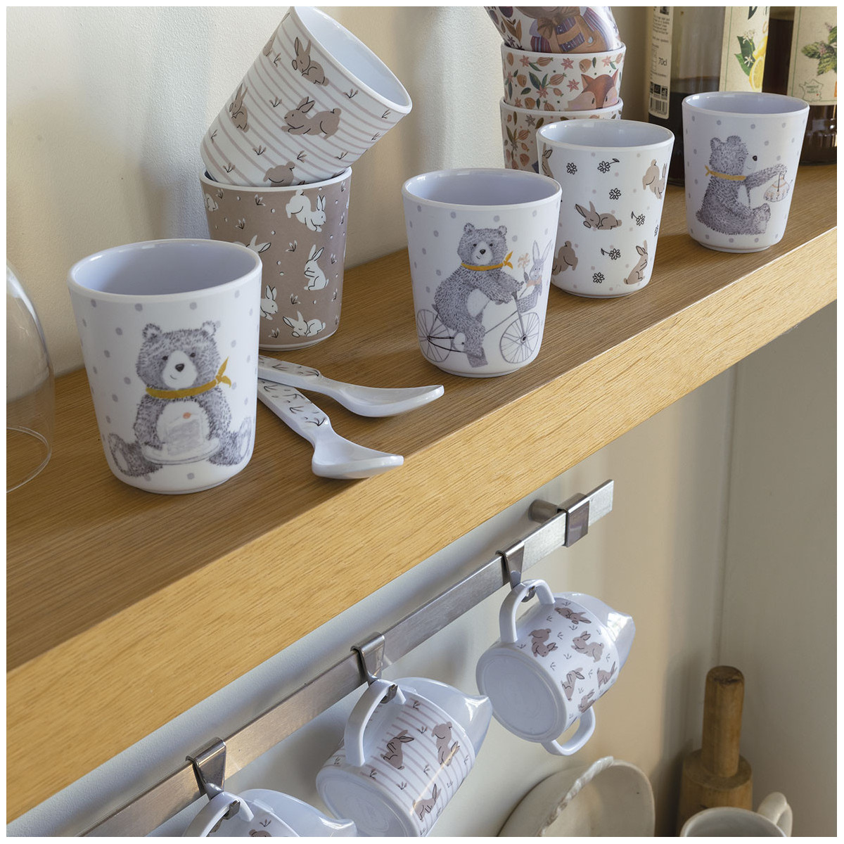 Set de 3 verres Les malices de Léon et Arthur multicolore, MATHILDE M