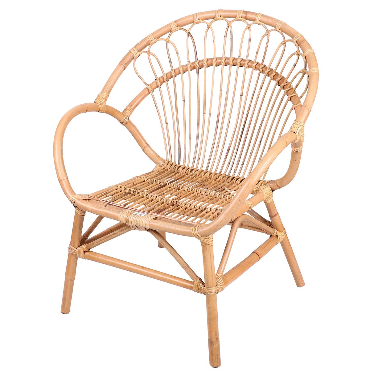 Fauteuil en rotin - 69x64.5x87cm bois, SUNNYDAYS