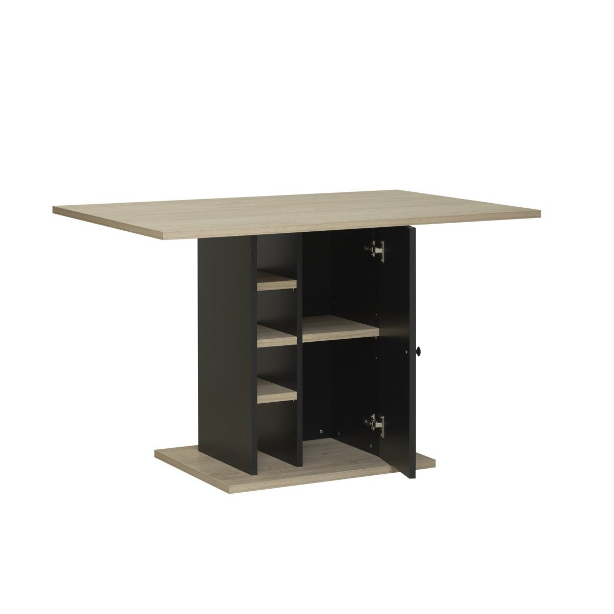 Table à manger rectangulaire avec rangement Oxford - Fabrication Française noir, CALICOSY