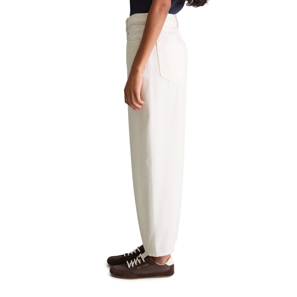 Jeans modèle Stine barrel cropped en denim rigide blanc, MARC O’POLO DENIM