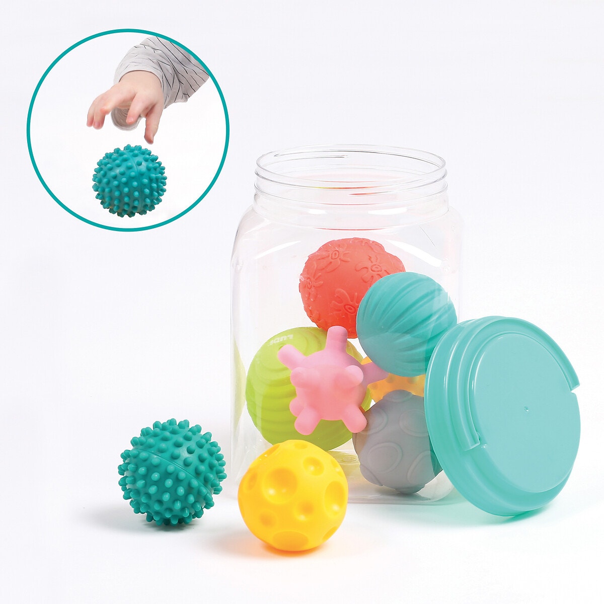 Assortiment de 8 balles multicolore, LUDI