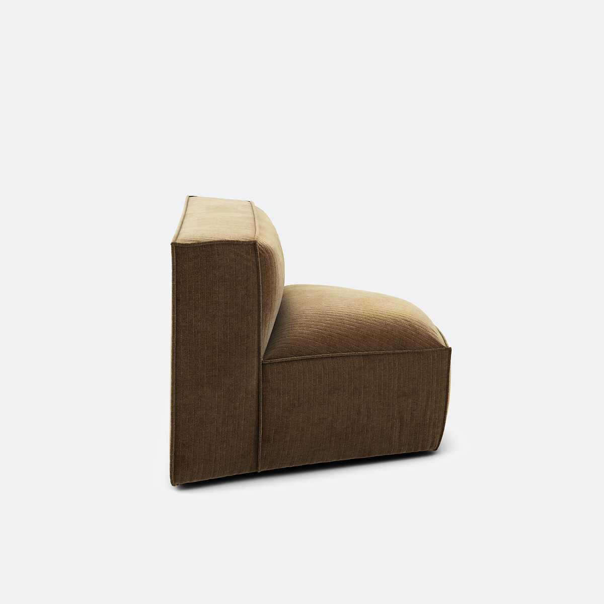 Elément d'angle ouvert pour canapé modulable, en velours côtelé vintage, SEVEN bronze, LA REDOUTE INTERIEURS