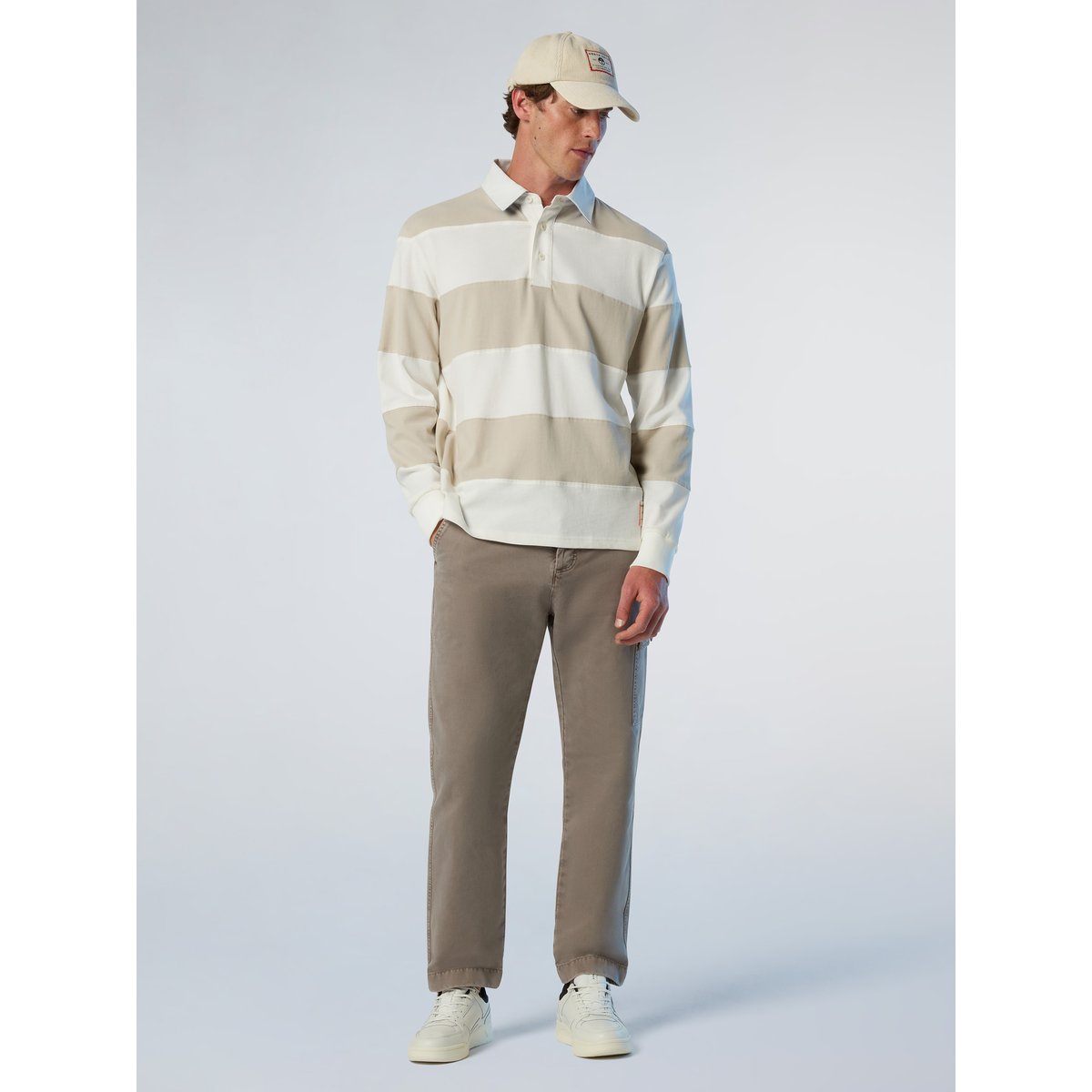 Haut de rugby rayé à manches longues beige, NORTH SAILS