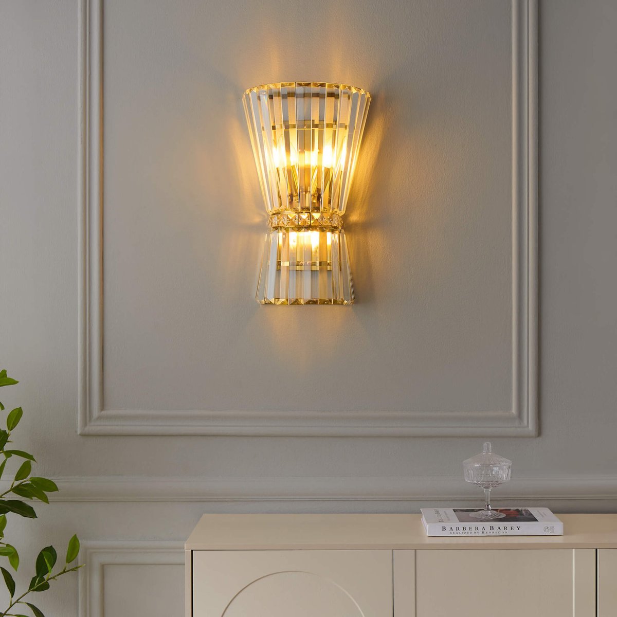 Applique cristal et structure dorée - GIOVA transparent et doré, KOSILUM