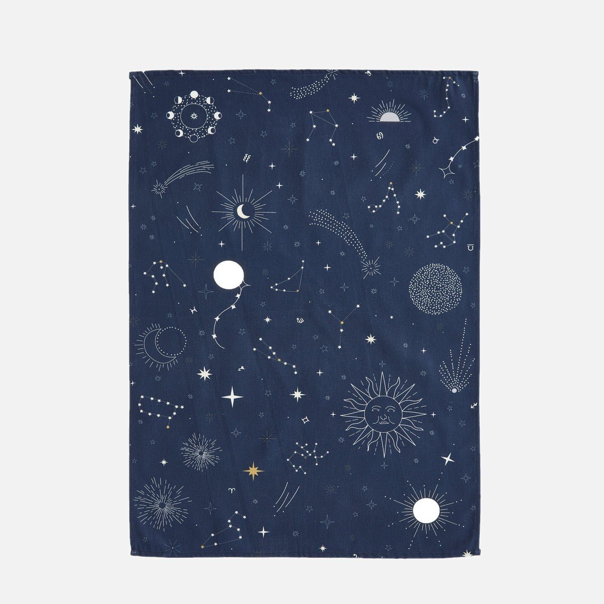 Torchon imprimé en coton ASTRAL bleu foncé, COUCKE