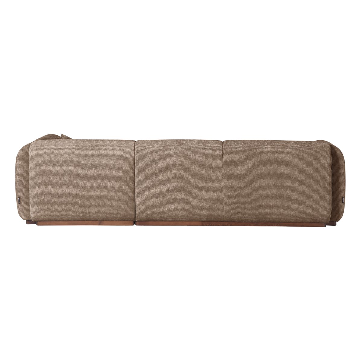 Canapé d’angle droit en velours texturé BRENVO marron, WOOOD