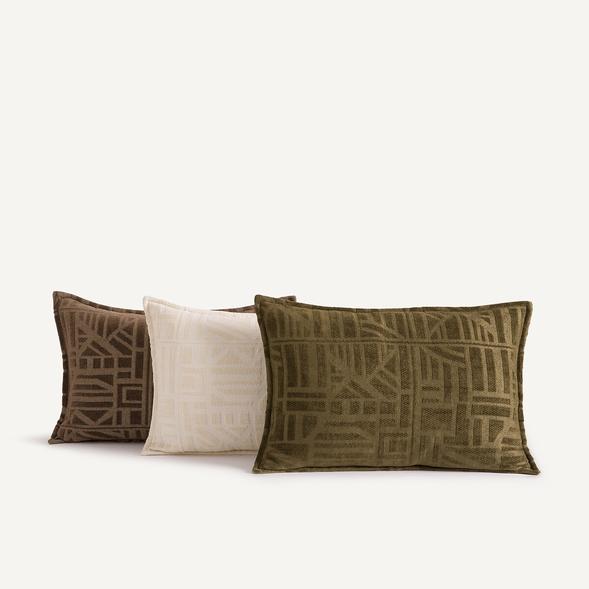 Kussenhoes van Jacquard chenille, Hesper taupe , AM.PM