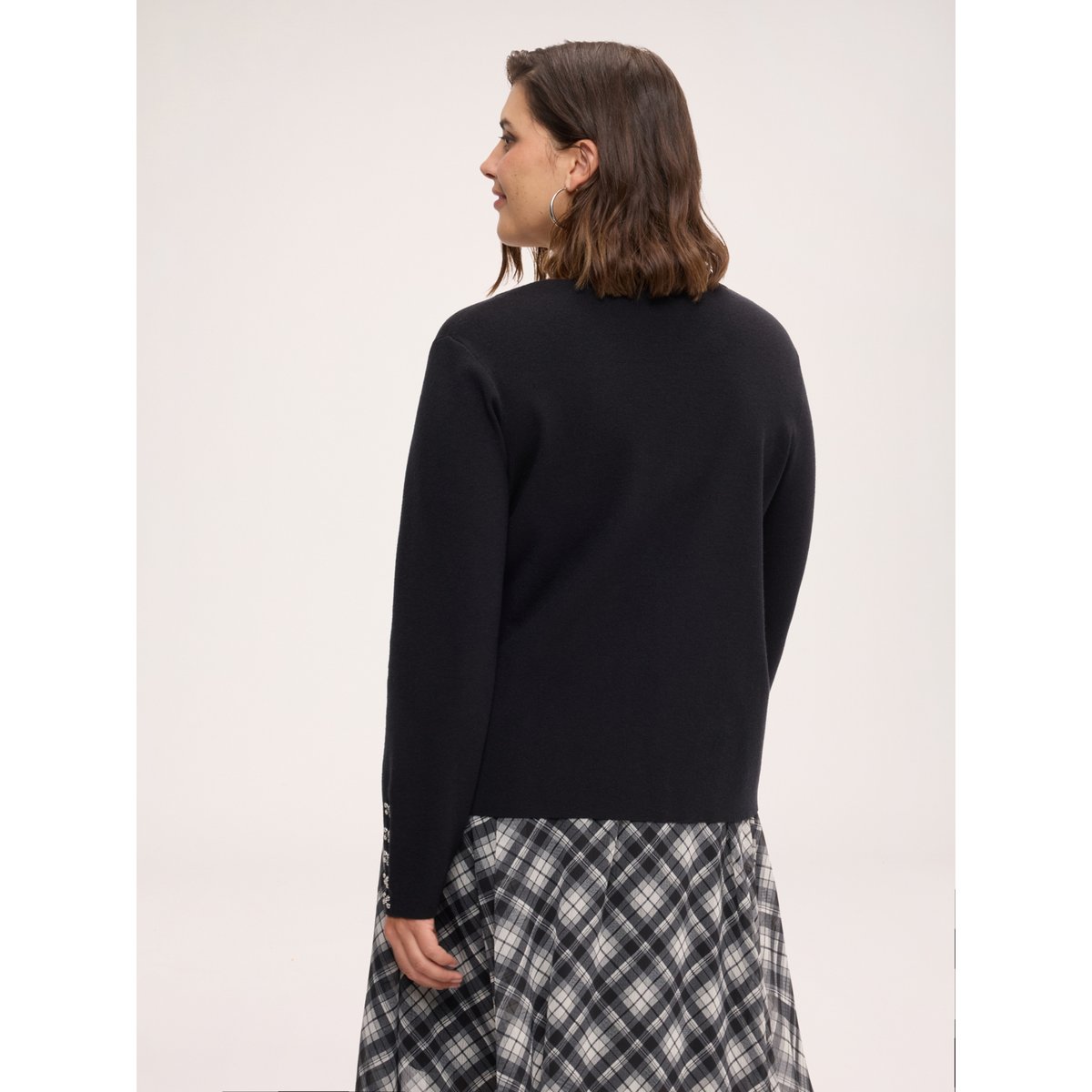 Cardigan avec applications métalliques noir, FIORELLA RUBINO