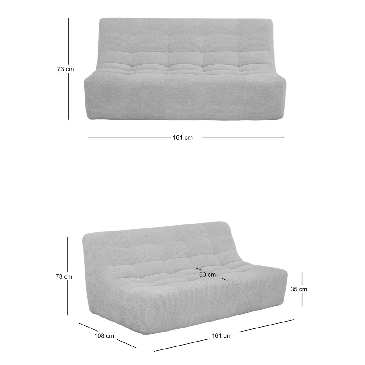 Canapé banquette en tissu terracotta, LAGOS terracotta, NORDLYS