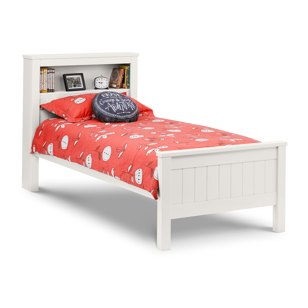 Savannah Shaker Single Bed with Bookcase Headboard white, SO'HOME
