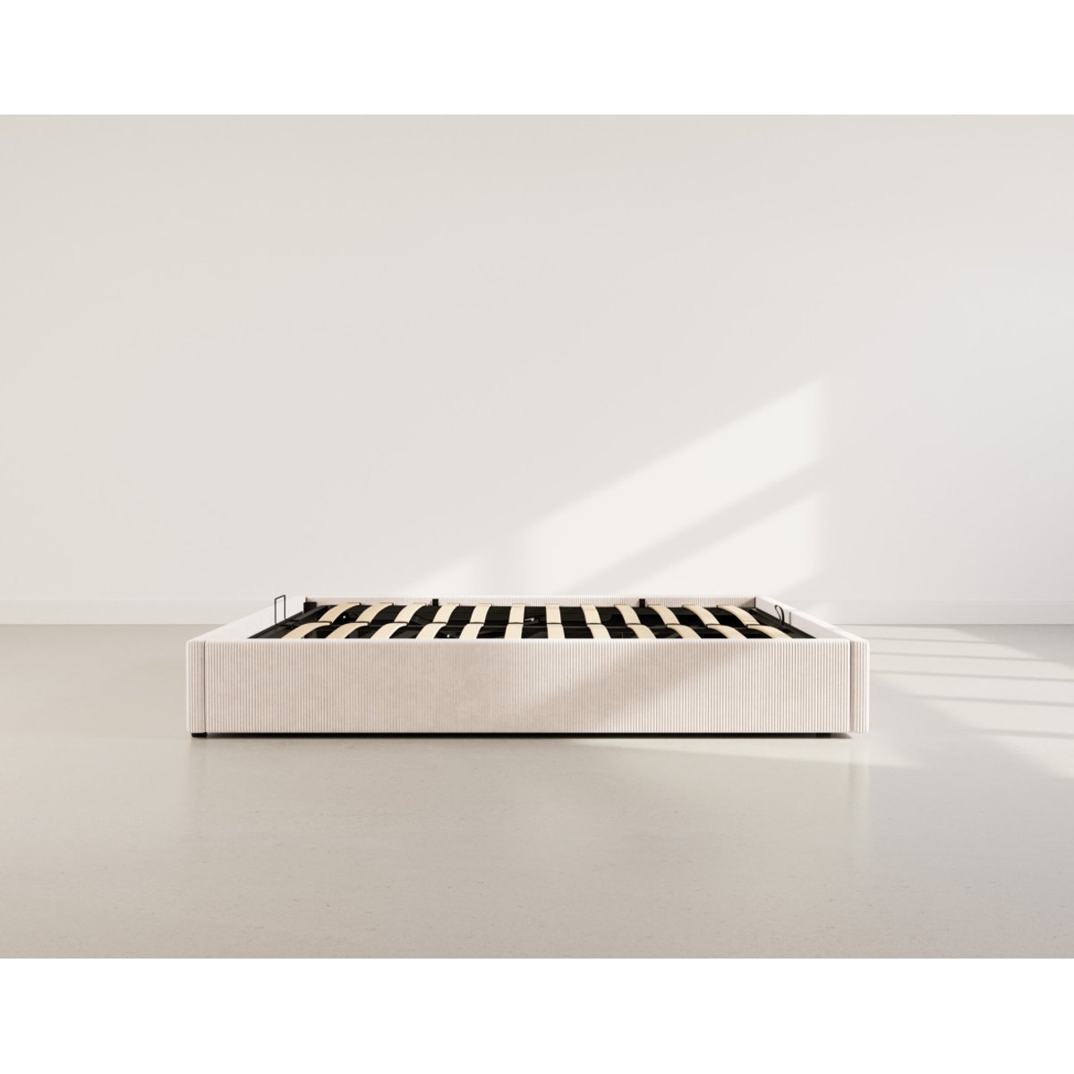 Lit coffre en velours, ISA beige, BEST MOBILIER