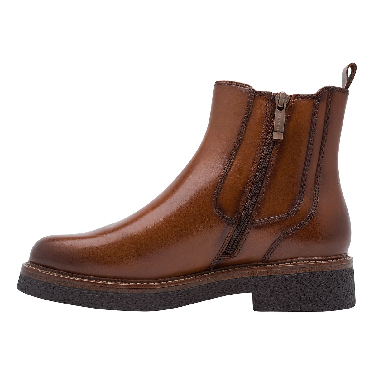 Bottines chelsea en cuir cognac, TAMARIS