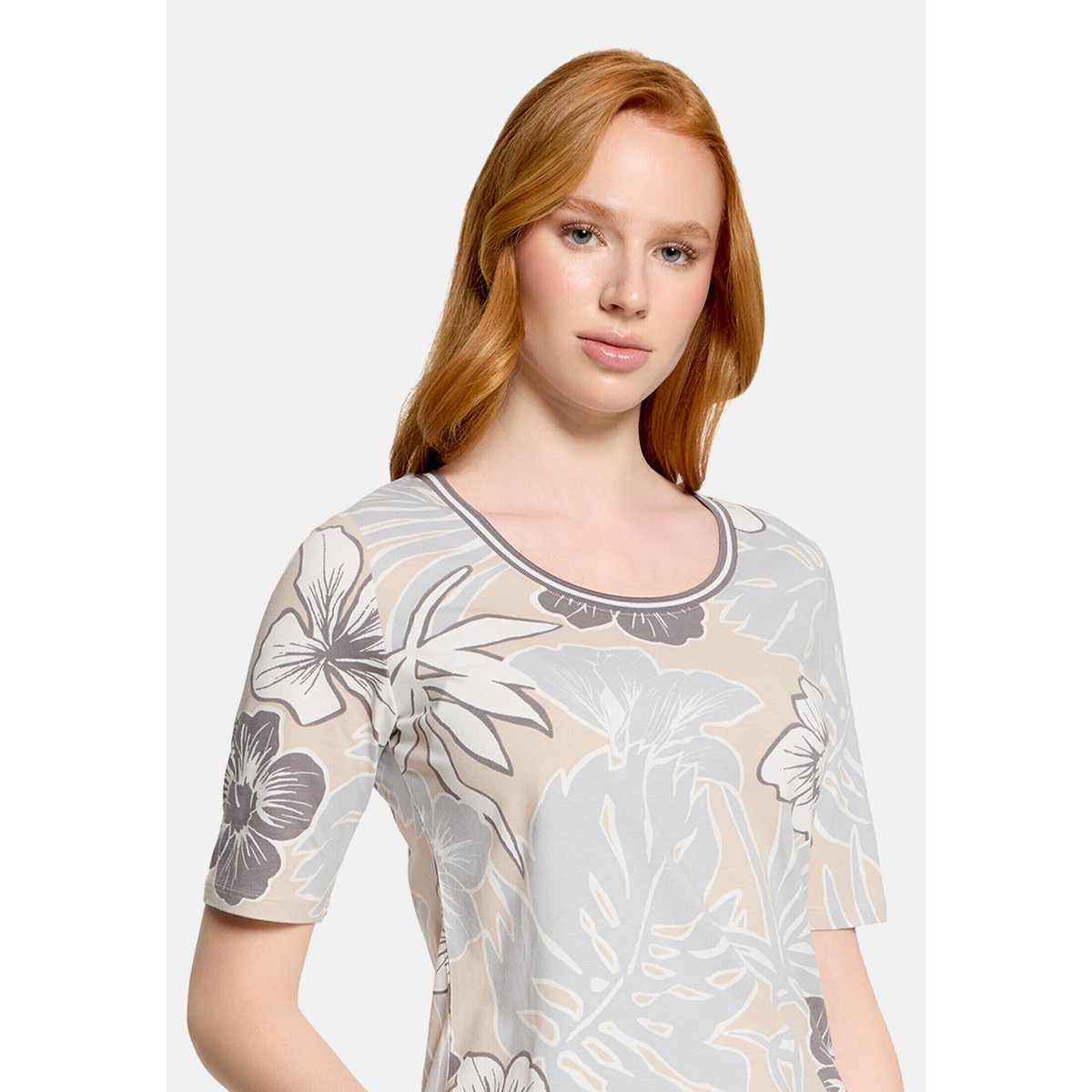 T-shirt basique à imprimé à fleurs beige/cream, BETTY BARCLAY