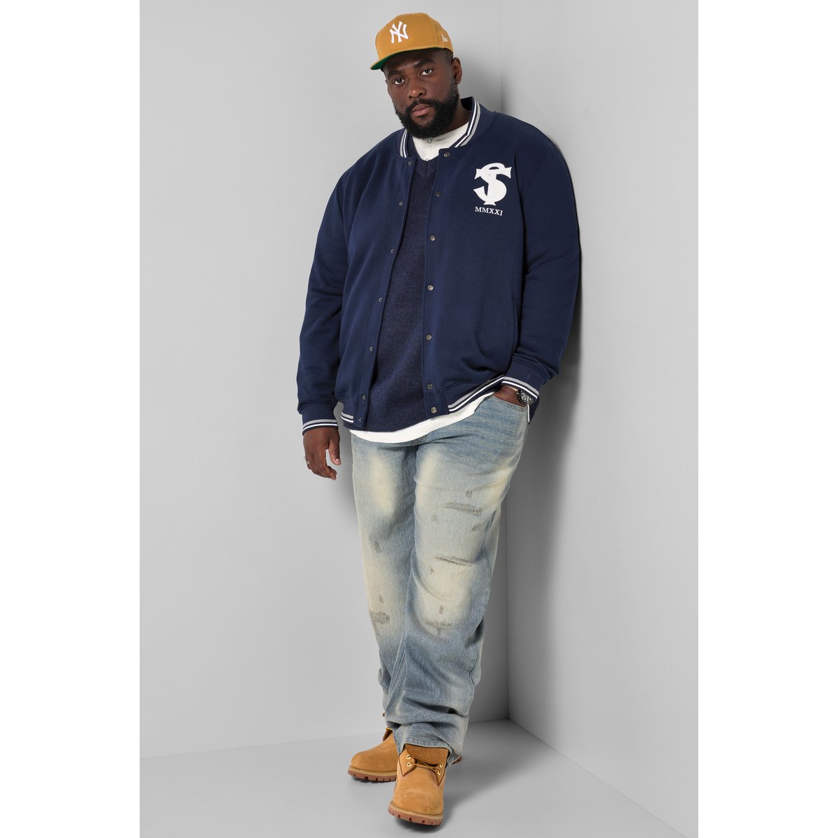 Veste universitaire, sweat marine, STHUGE
