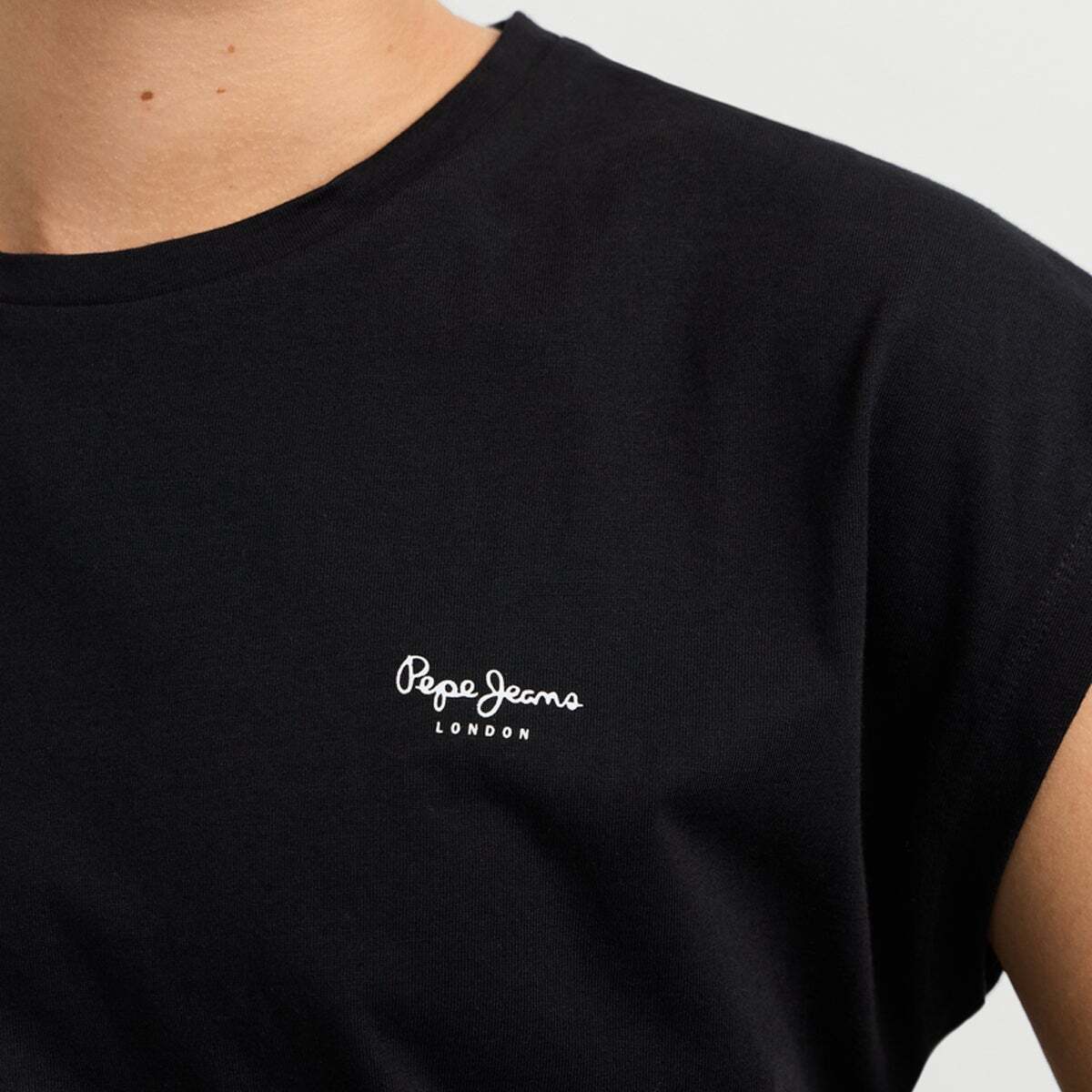 T-shirt manches courtes logoté noir, PEPE JEANS