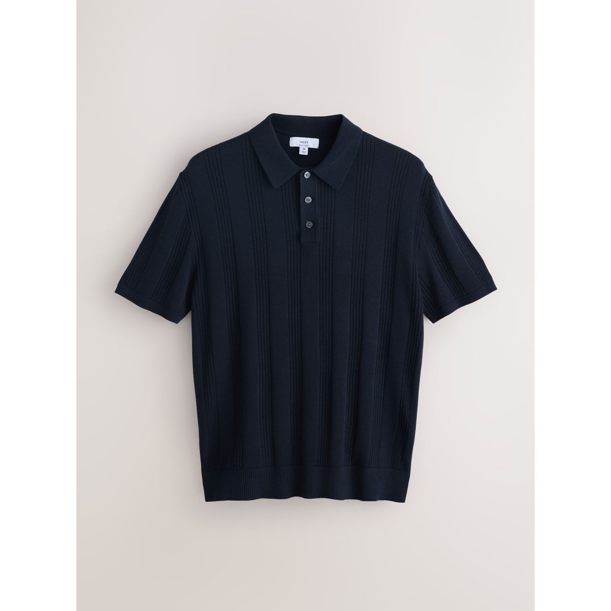 Polo standard rayé en pointelle, lot de 2 neutre/bleu marine, NEXT