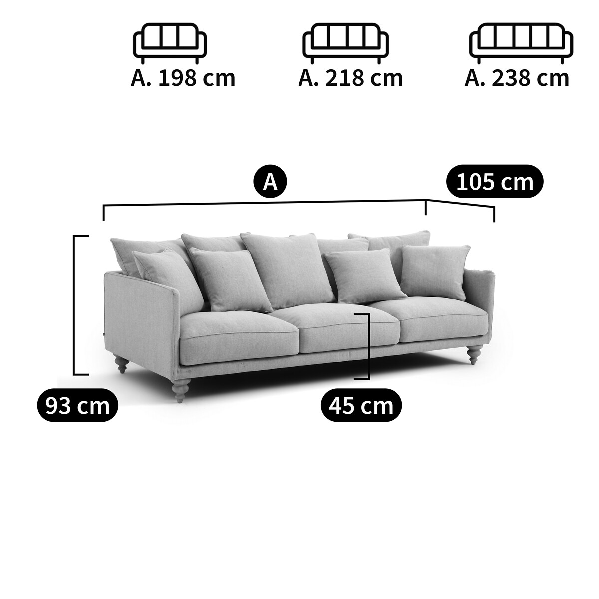 Canapé 3, 4 ou 5 places, en velours, Lazare moutarde, AM.PM
