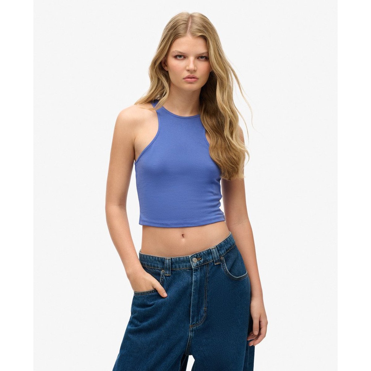 Débardeur en jersey à dos nageur Studios cobalt, SUPERDRY