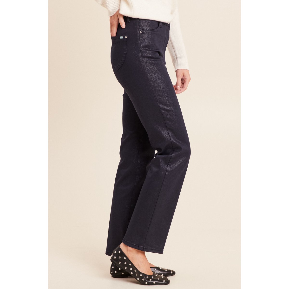 Pantalon magique L'Unique effet brillant bleu marine, BREAL