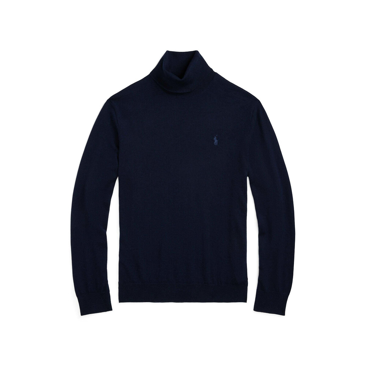 Pull à col roulé en laine lavable bleu marine, POLO RALPH LAUREN