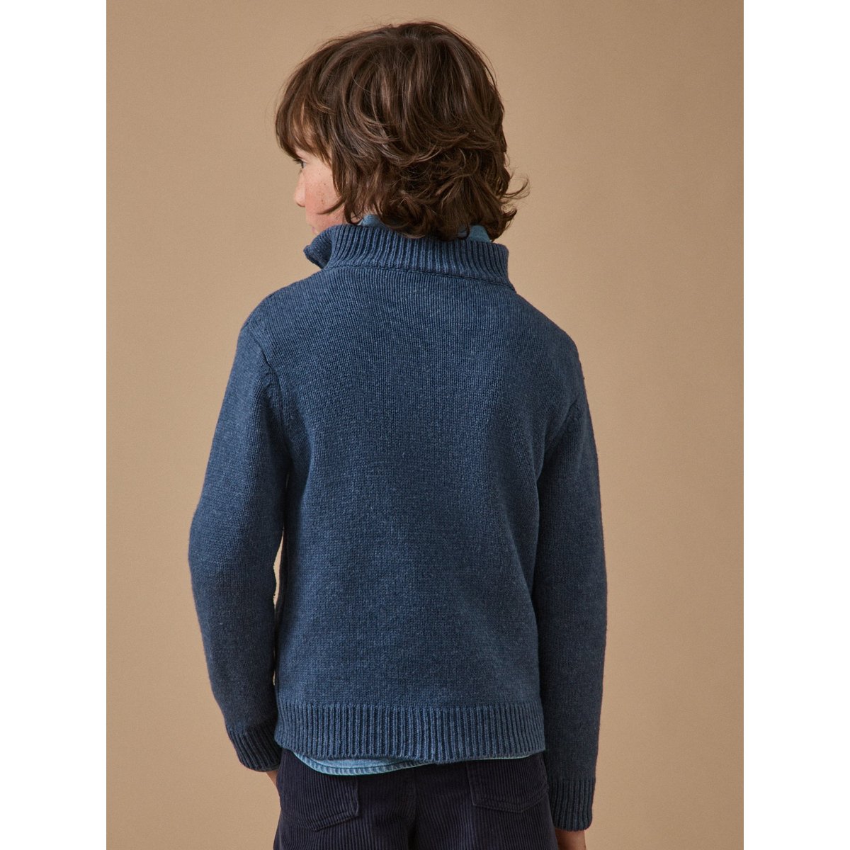 Pull col camionneur bleu chine, CYRILLUS
