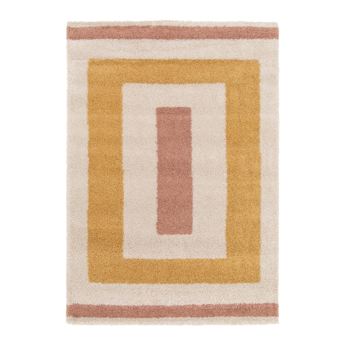 Tapis shaggy épais et confortable DOODLING jaune naturel, AFK LIVING