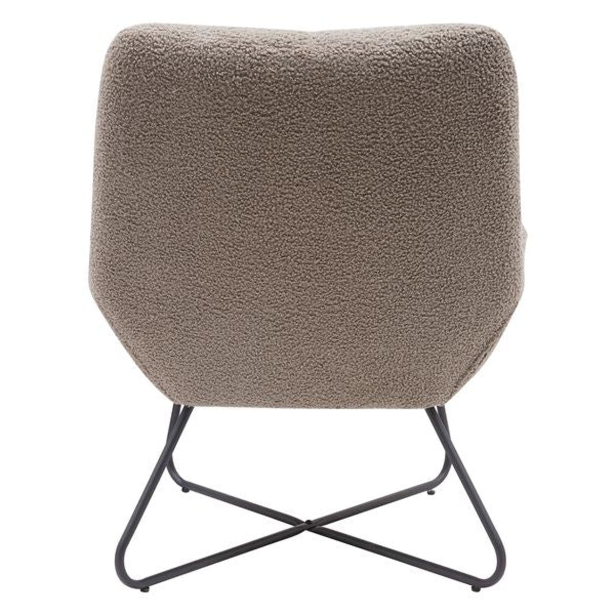 Fauteuil tissu effet laine bouclette gris foncé taupe, ZAGO