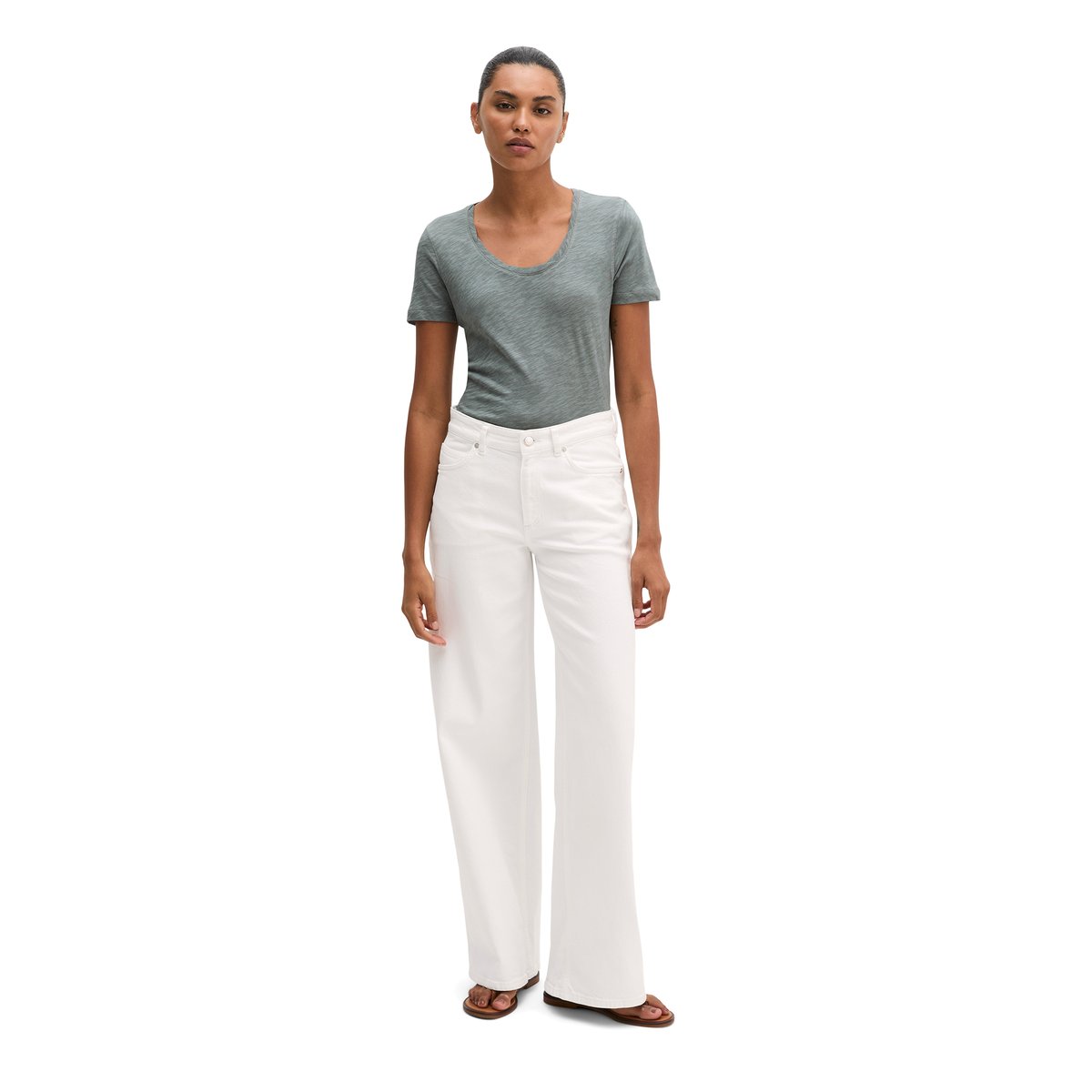 T-shirt DfC loose en jersey slub gris, MARC O'POLO
