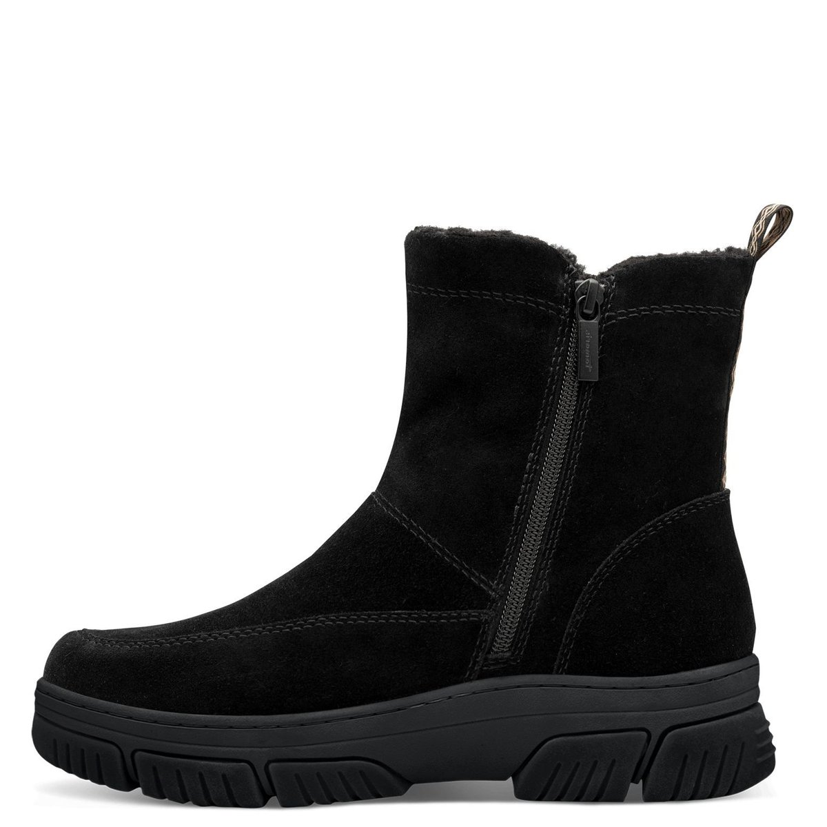 Bottine en cuir noir, TAMARIS