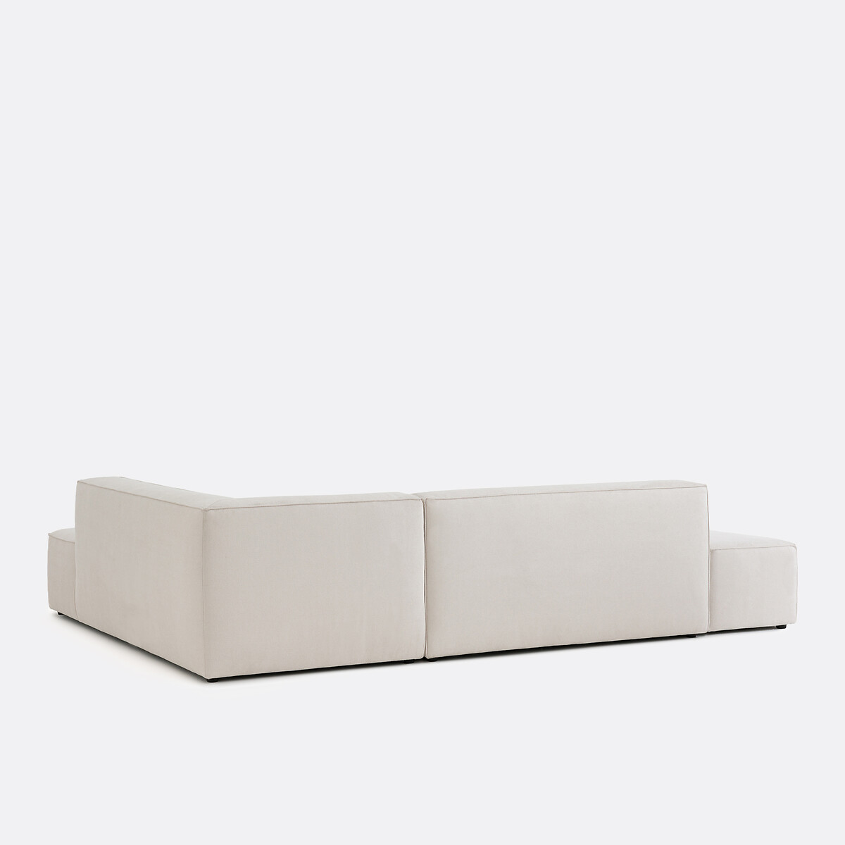 Canapé angle convertible polyester texturé, Ginosa ecru, LA REDOUTE INTERIEURS