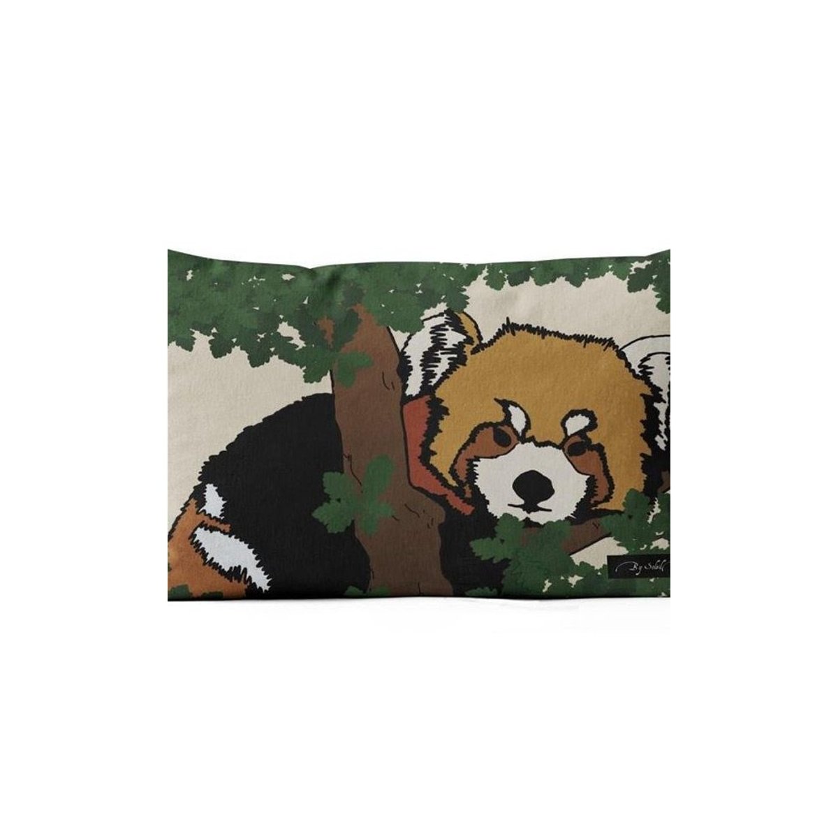 Housse de coussin Safari Panda Roux 32x50 beige, DECORATIE