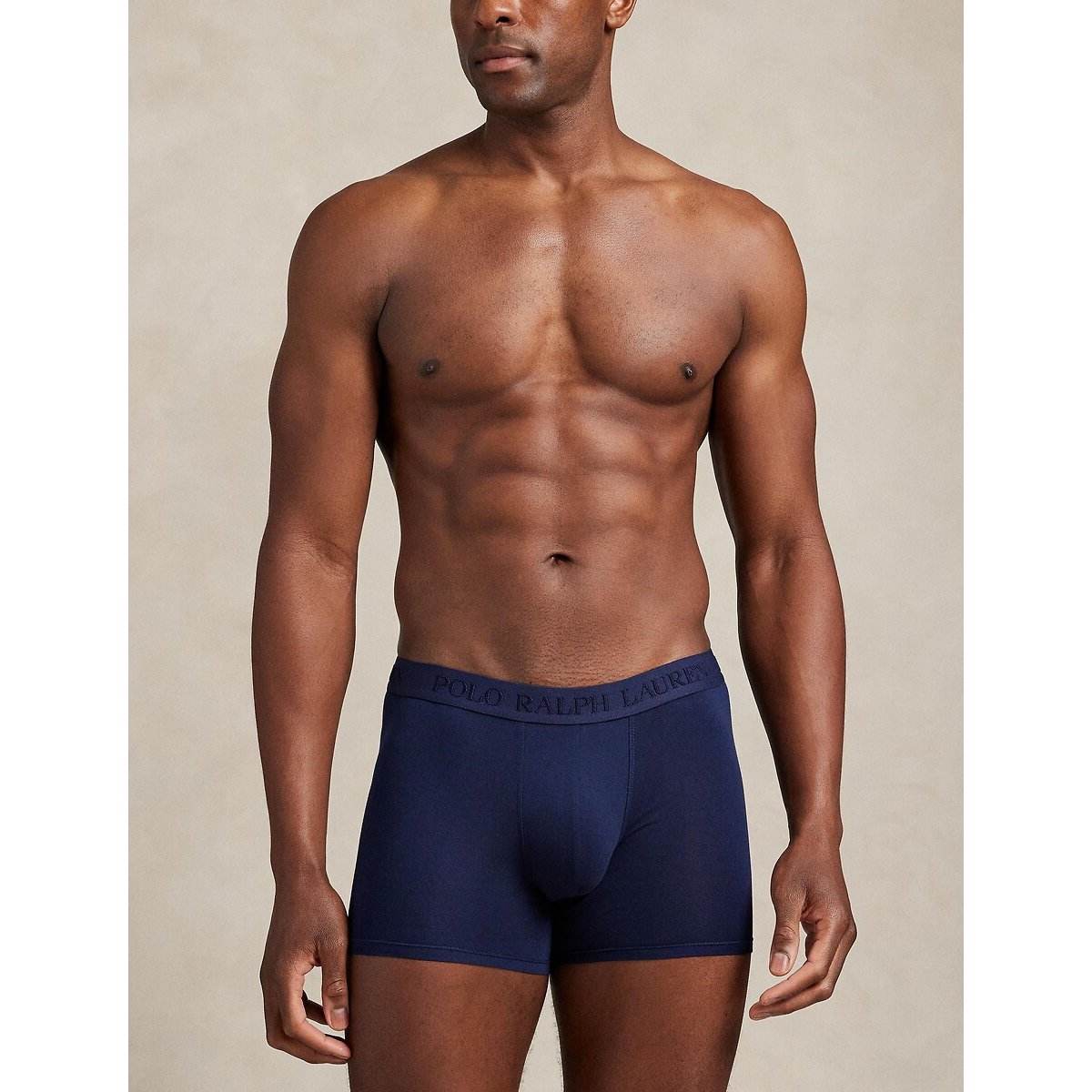 Lot de 3 slips boxers coton stretch bleu marine + bleu + bleu ciel, POLO RALPH LAUREN