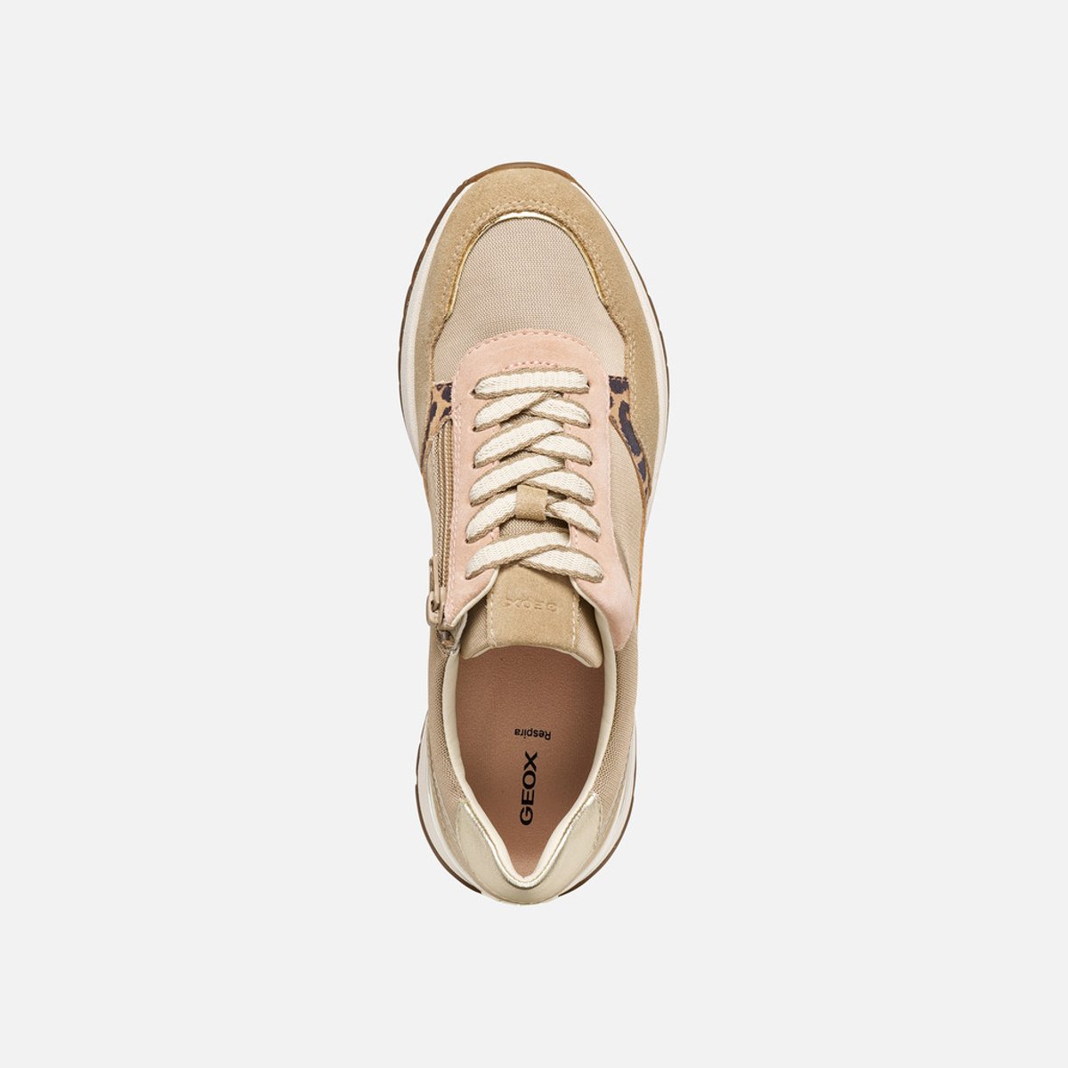 Baskets  D DESYA taupe clair/blanc cassé, GEOX