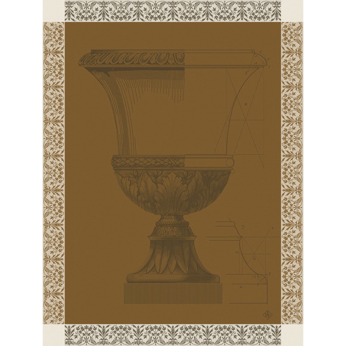 Torchon Médicis Coton sienne, LE JACQUARD FRANCAIS