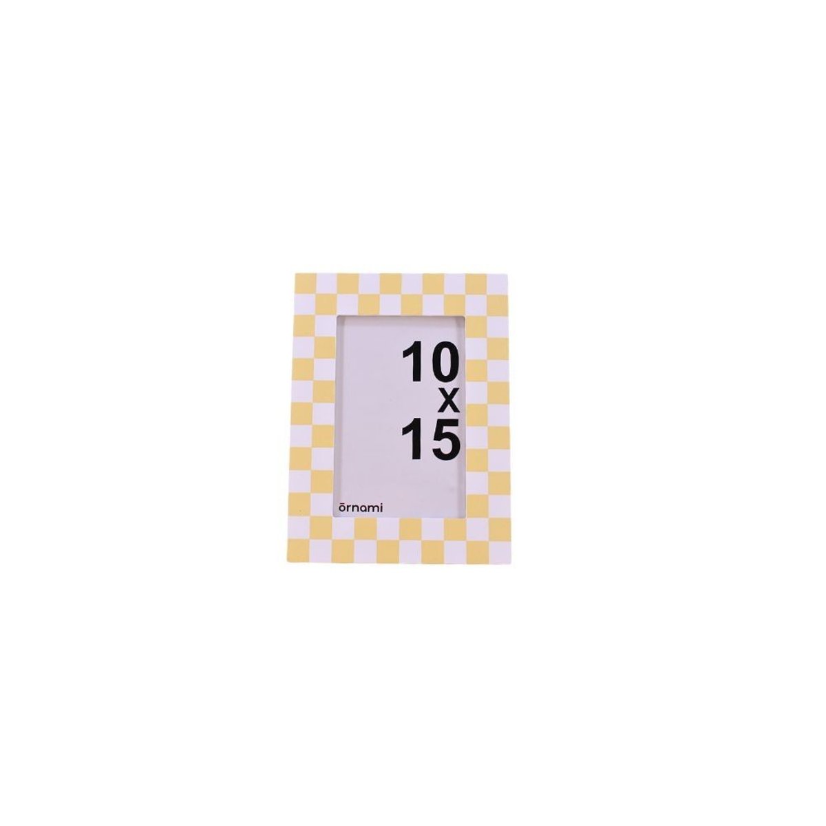 Cadre photo 10x15cm imprimé vichy jaune, ORNAMI