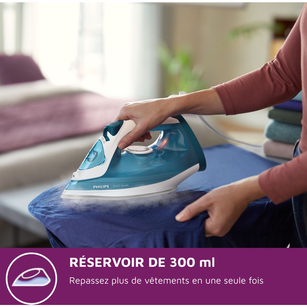 Fer à repasser DST3011/20 fer à vapeur Série 3000 Bleu/blanc, 2000W couleur unique, PHILIPS