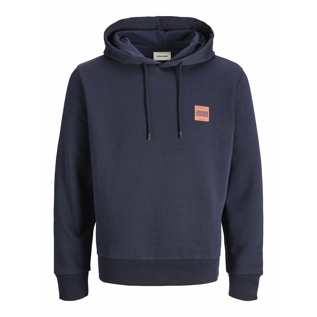 Felpa con cappuccio piccolo logo blu marino, JACK & JONES