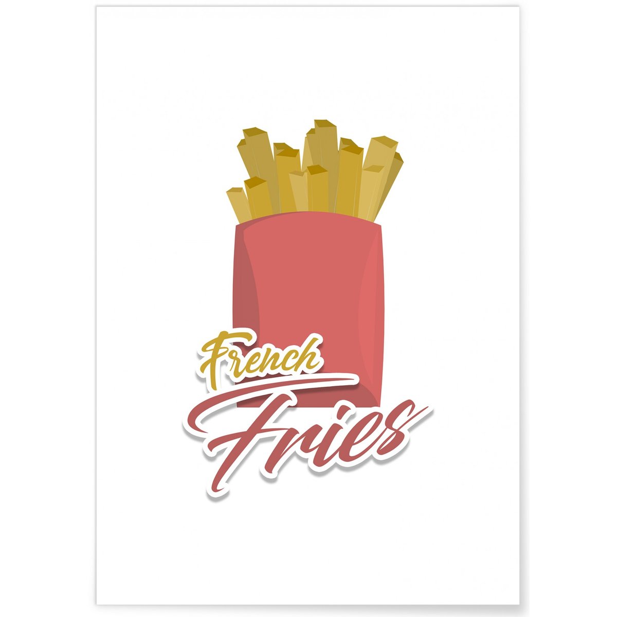 Affiche French Fries blanc, L'AFFICHERIE