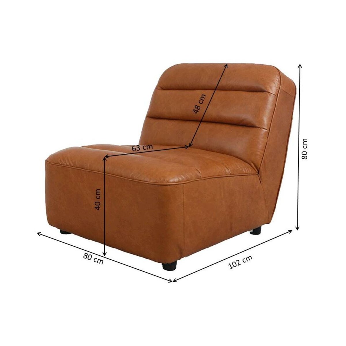 Assise en cuir, MODI noir, KARE DESIGN