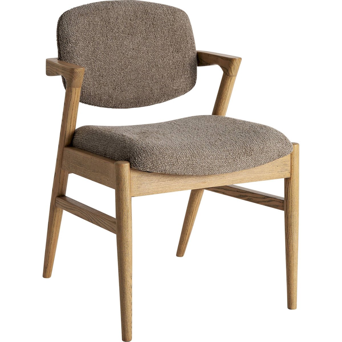 Chaise en frêne collection S.NAMUR bois brun et taupe, RECOLLECTION