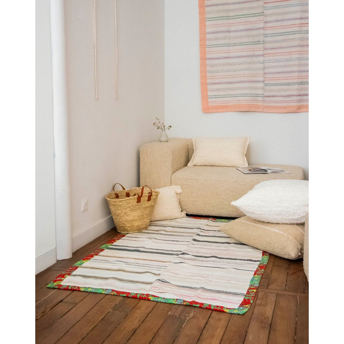 Tapis au rebord à motifs Olivier N°129 - Bon état multicolore, DEBONGOUT
