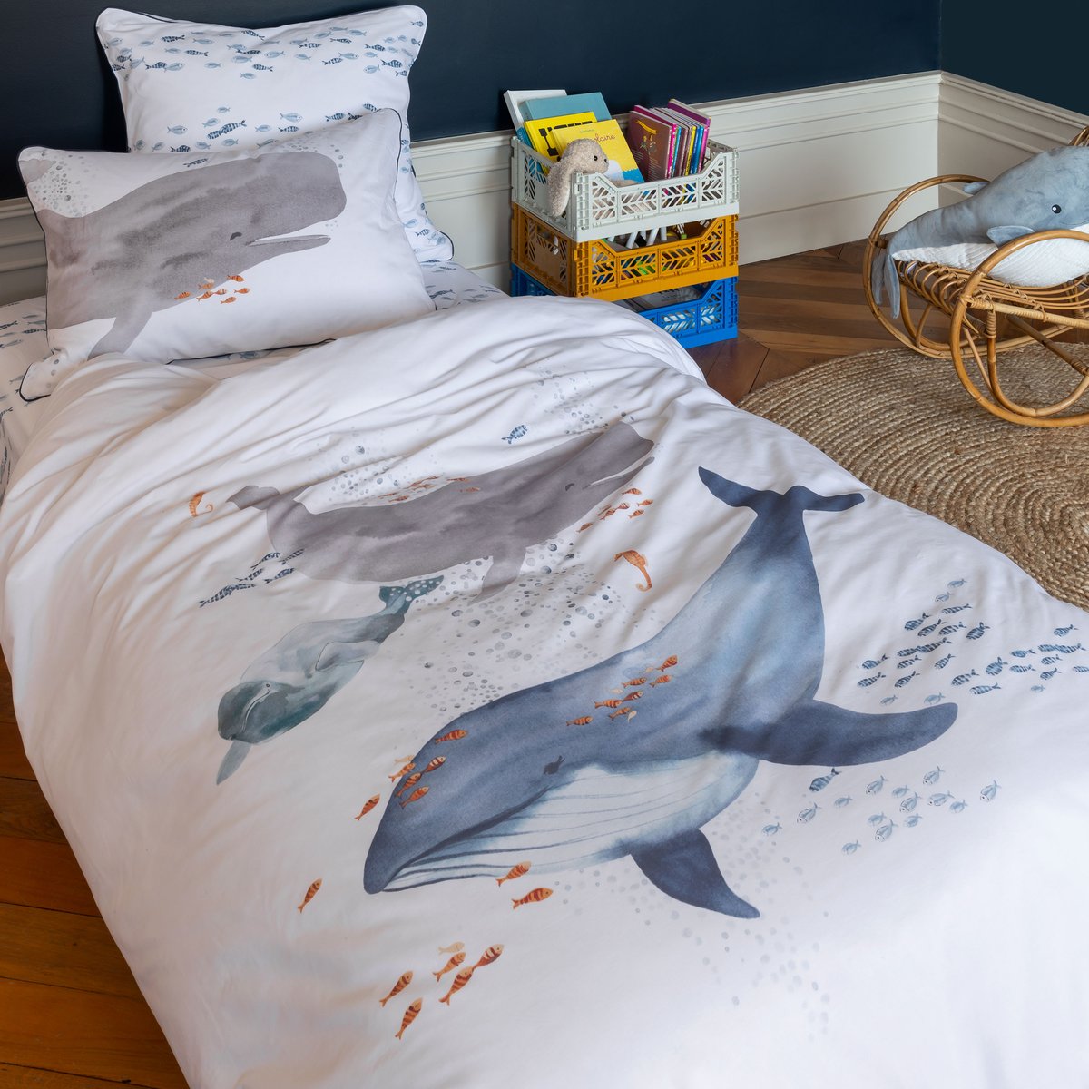 Housse de couette Imprimé OCEANOS imprimé, CARRE BLANC