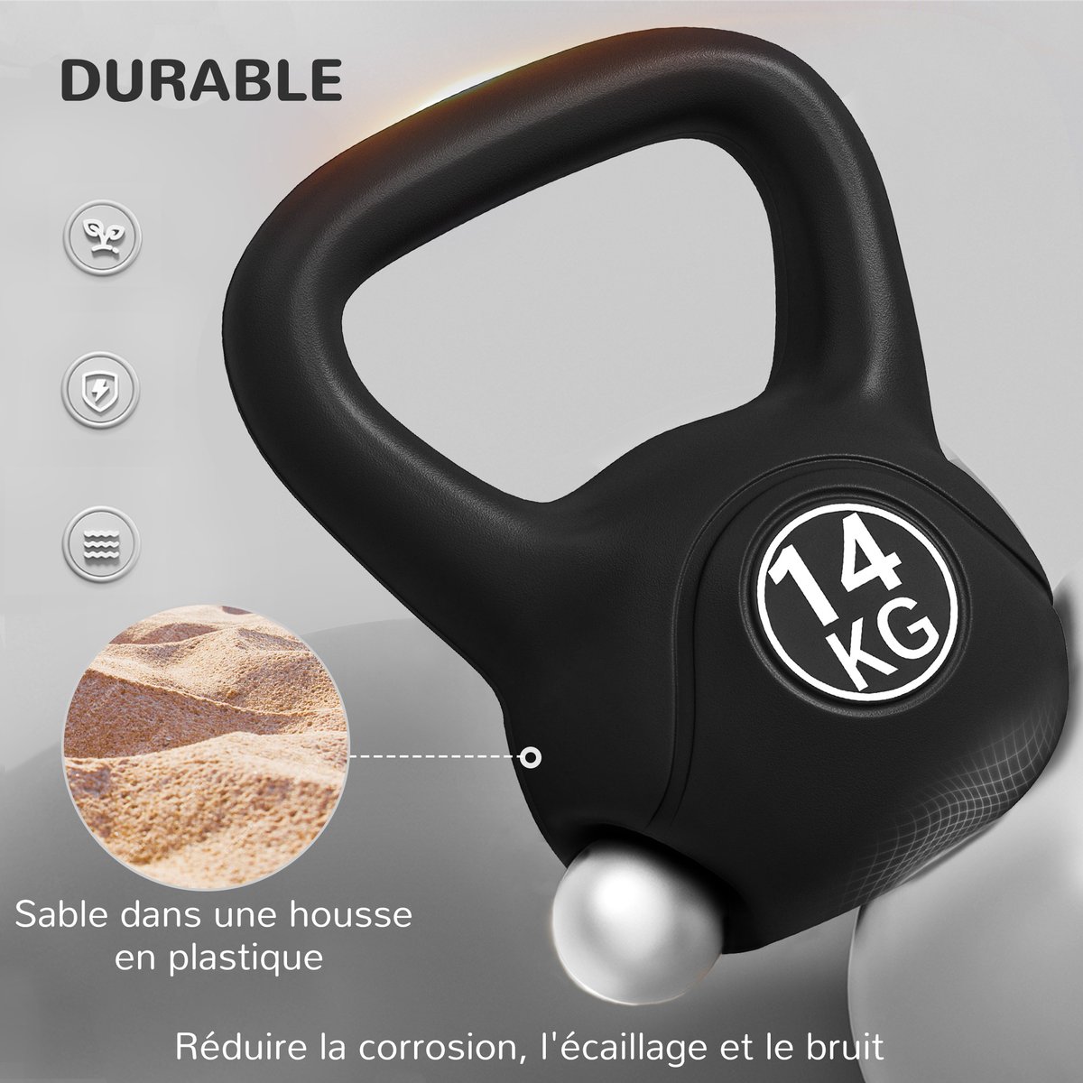 Kettlebell Sable Noir noir, HOMCOM