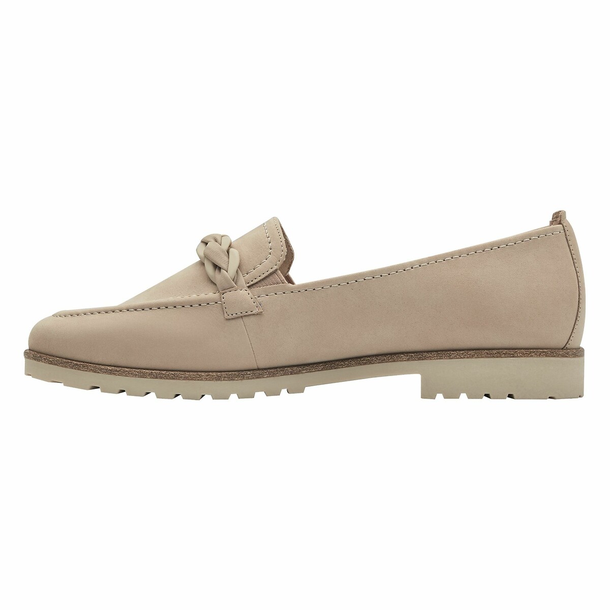 Mocassins en cuir taupe, TAMARIS