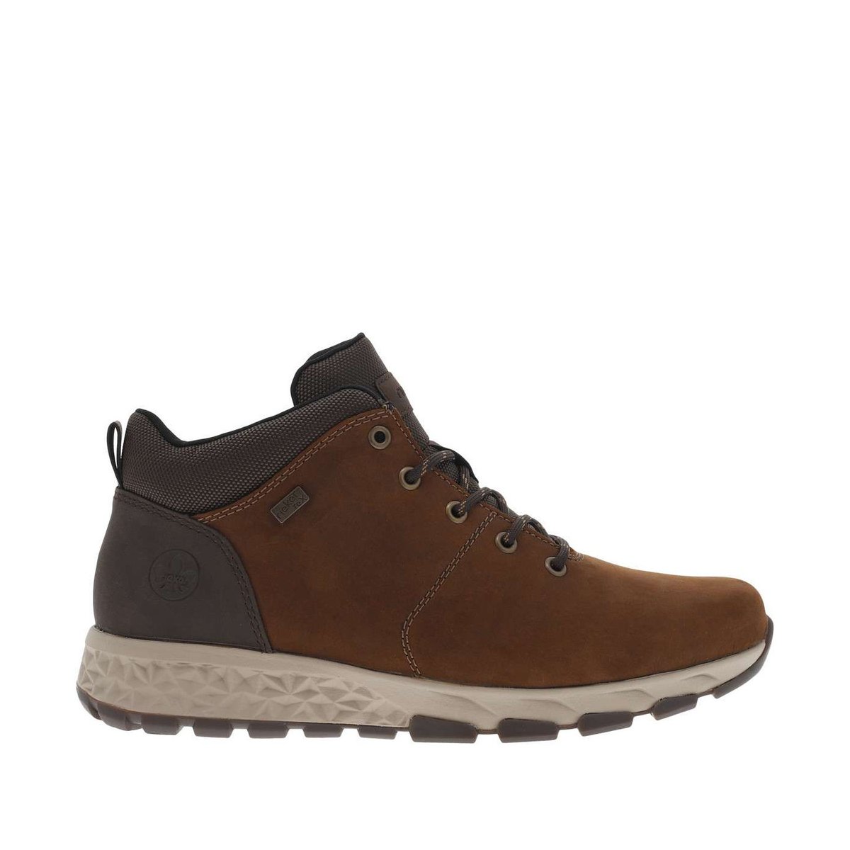 Bottines cuir nubuck talon plat marron, RIEKER