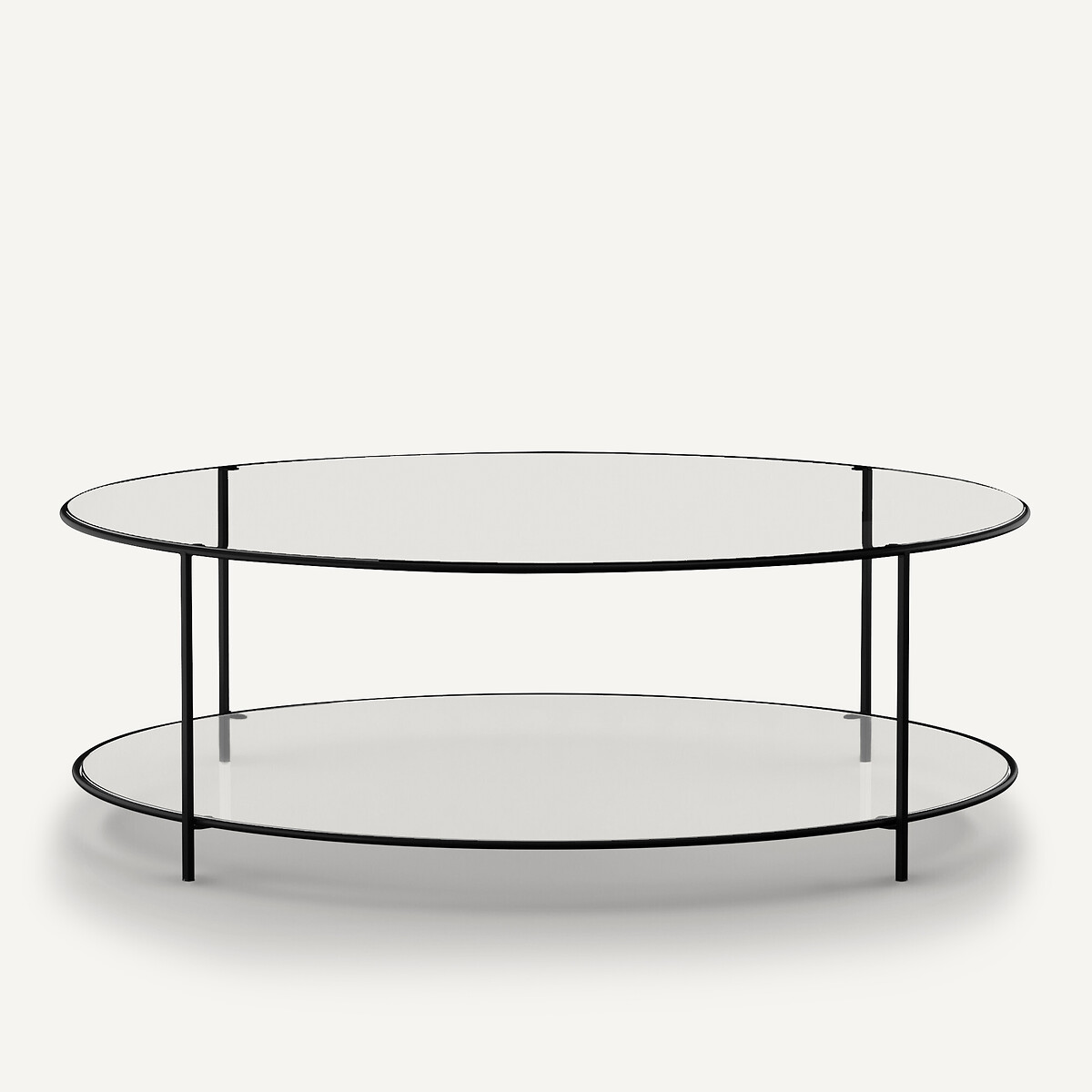 Table basse ronde verre trempé, Sybil noir, AM.PM
