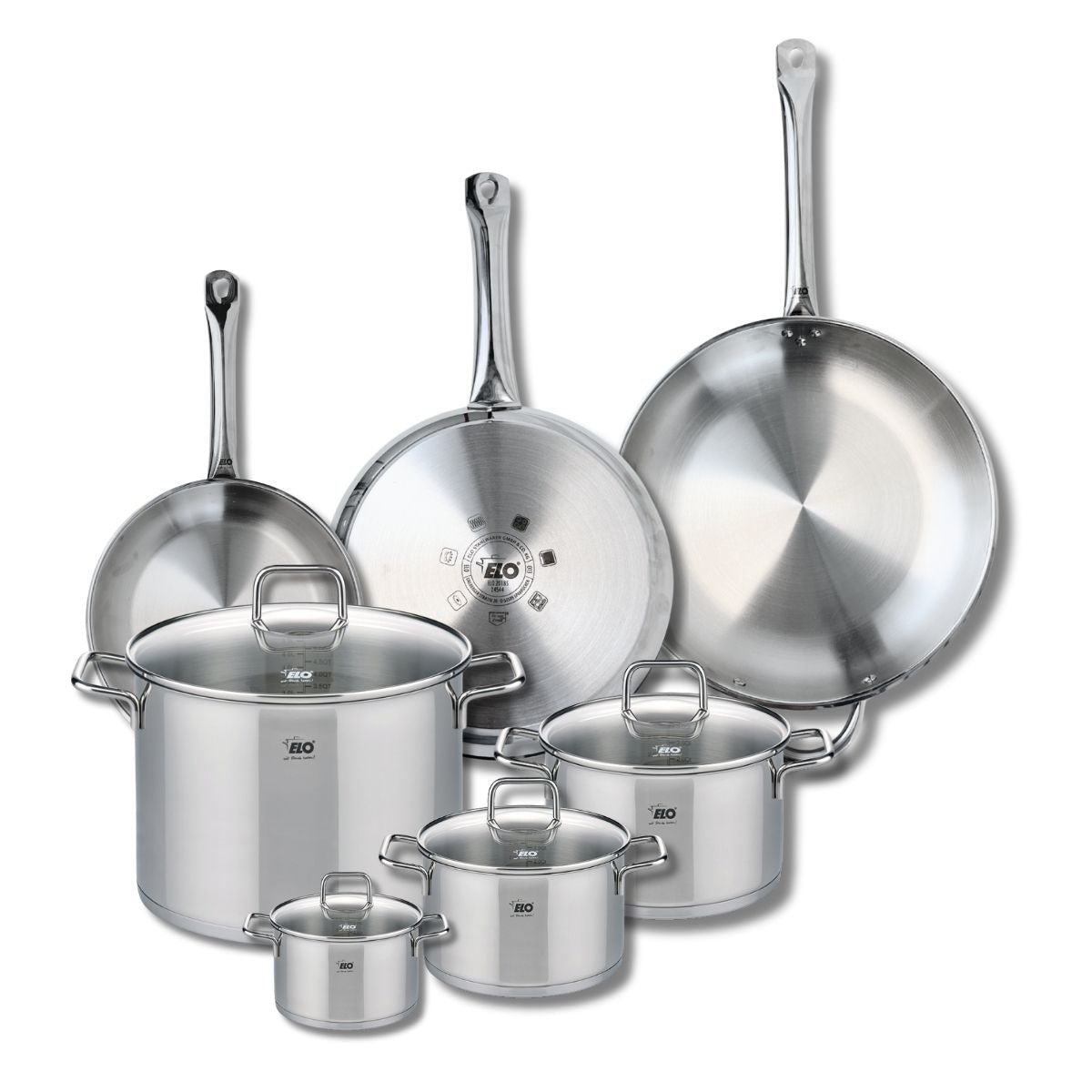 3 poêles 24/28/32cm + 4 faitouts 12/16/20/26cm PROFI CITRIN gris, ELO
