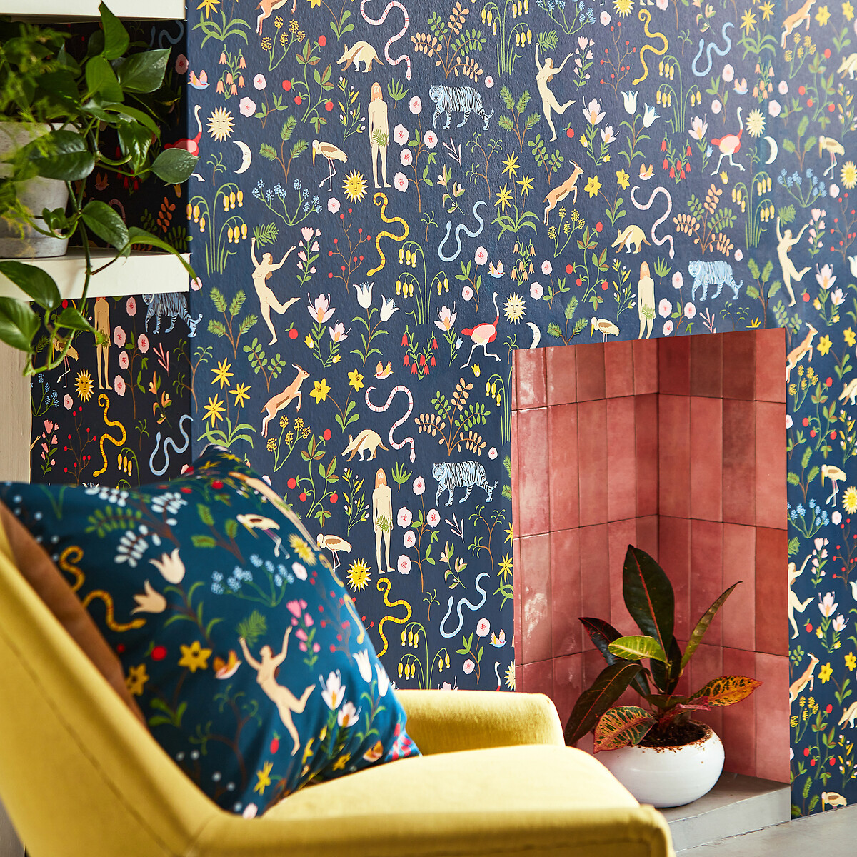 Garden of Eden Wallpaper midnight blue, SCION