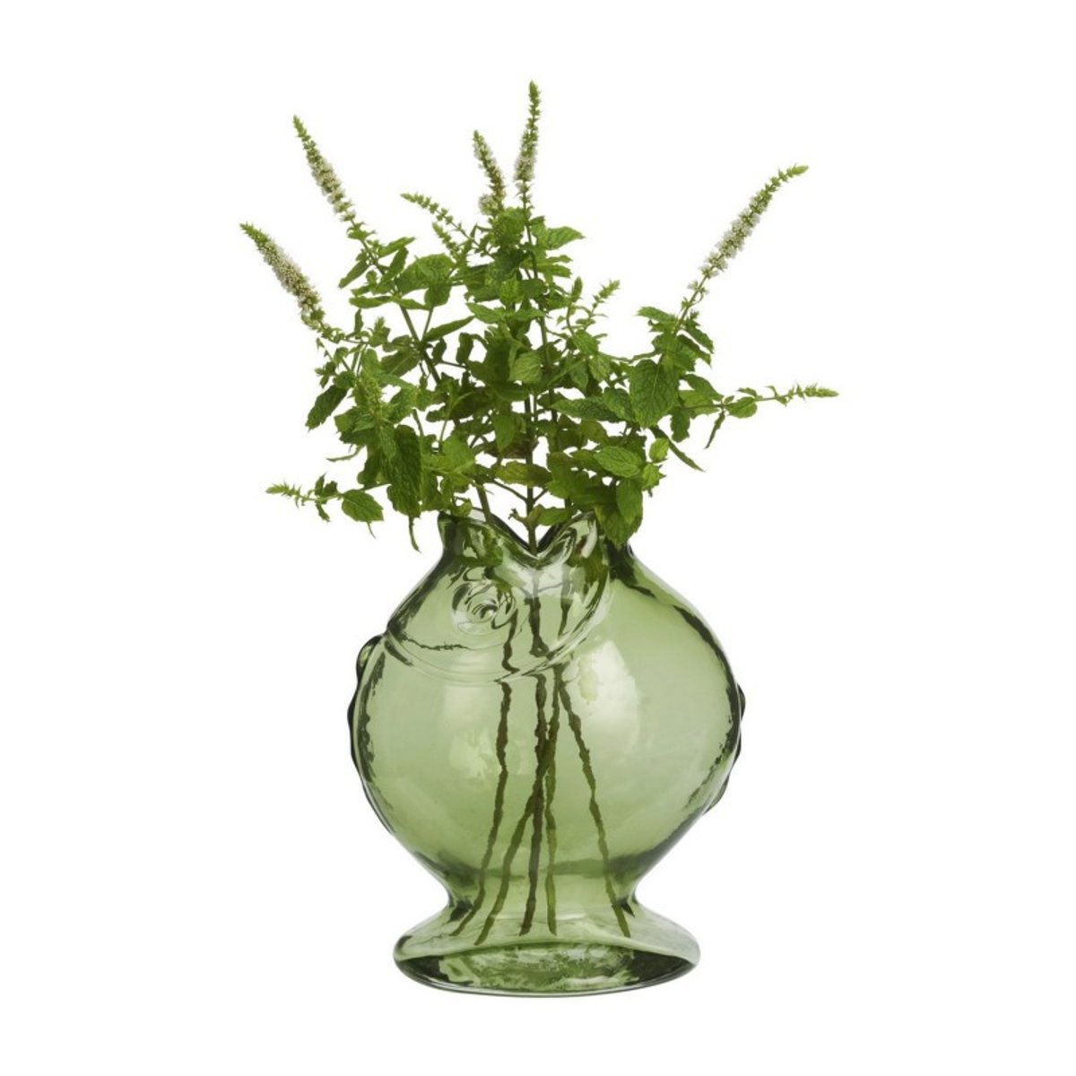 Vase verre poisson vert, MADAM STOLTZ