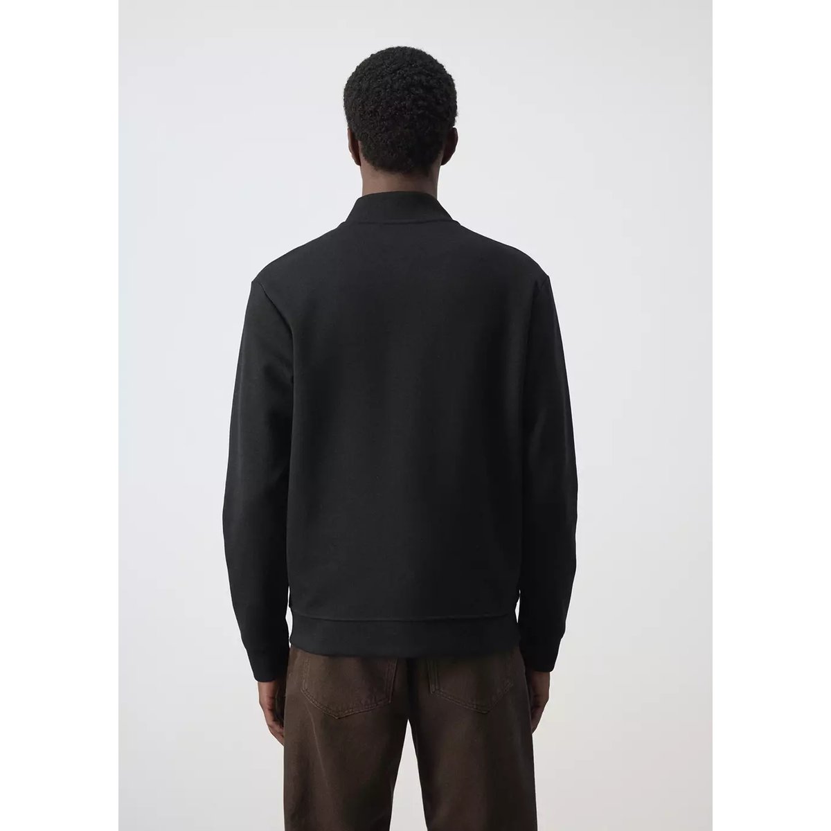 Veste bomber en coton mélangé noir, MANGO MAN